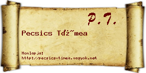Pecsics Tímea névjegykártya