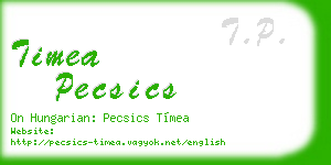 timea pecsics business card